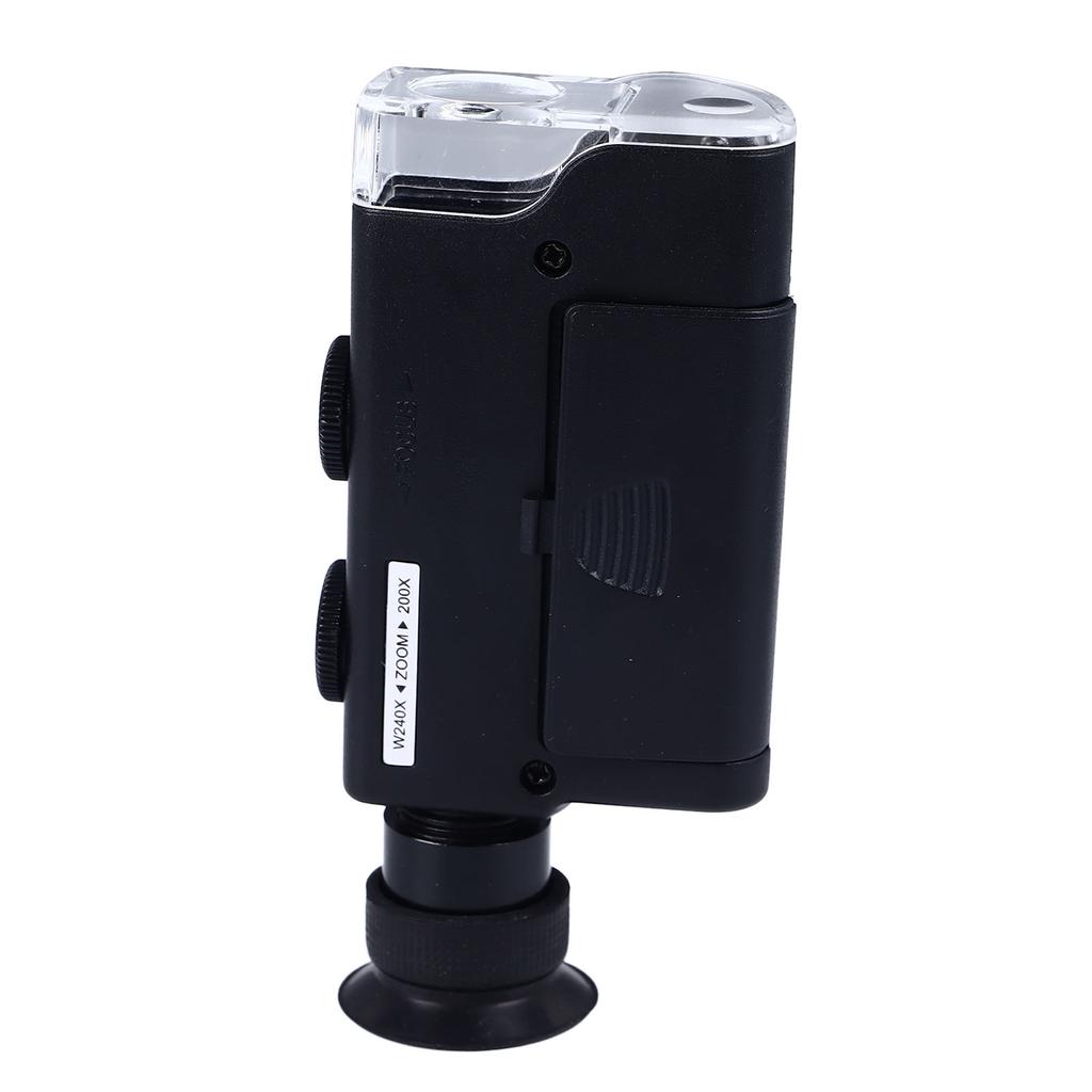 Kapesní optický mikroskop s 200 až 240násobným zvětšením přenosného mikroskopu s LED světlem na mince na šperky