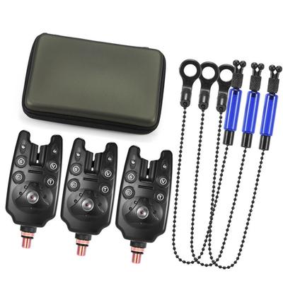 Fishing Bite Alarms and Chain Alert Swingers Set LED Indicator Alert Fishing Swingers with Zipper