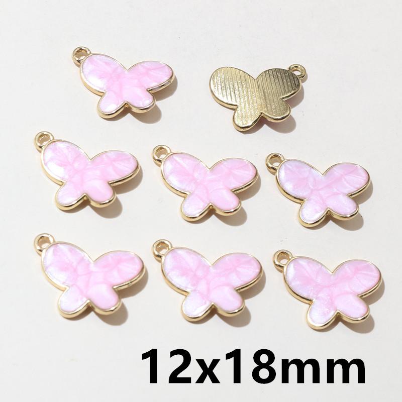 20pcs Enamel Charms Pendants Butterfly Flower Bow Mushroom Shape DIY Jewelry Making Accessories for Earrings Necklace Bracelets