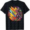 Fashion Unisex TShirt Summer Short Sleeve Colorful Brain Art Print Tee for Teacher Artist Painter Student Casual Daily Wear Tops