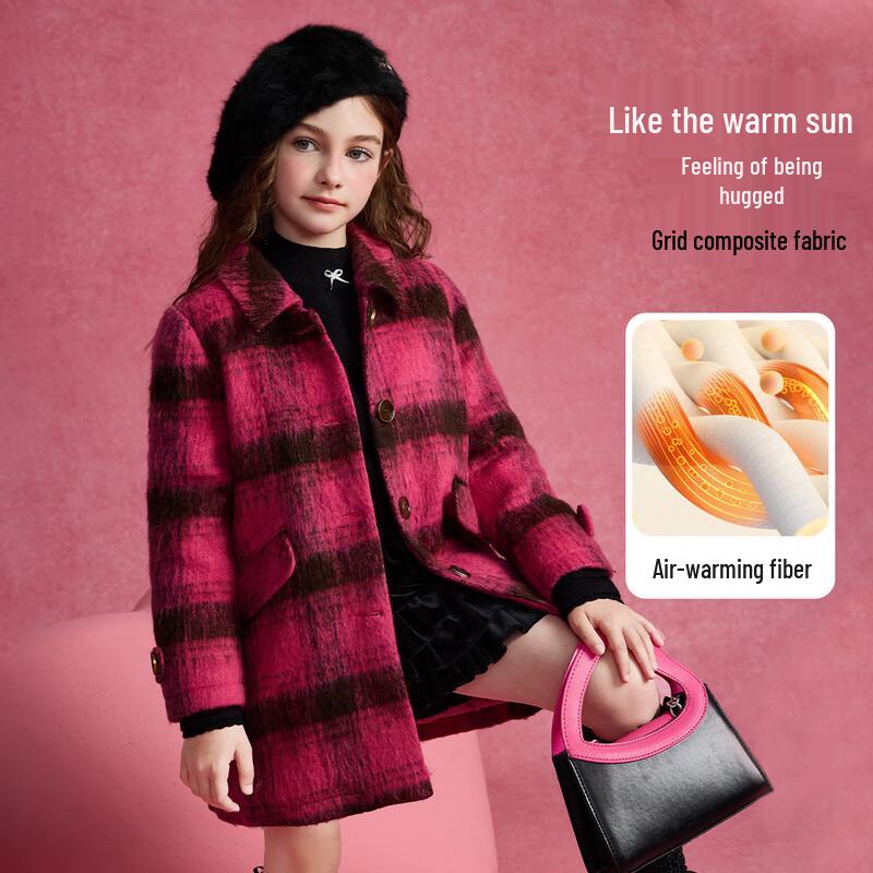 ASK JUNIOR Girls  Warm Plush Woolen Coat 43-44