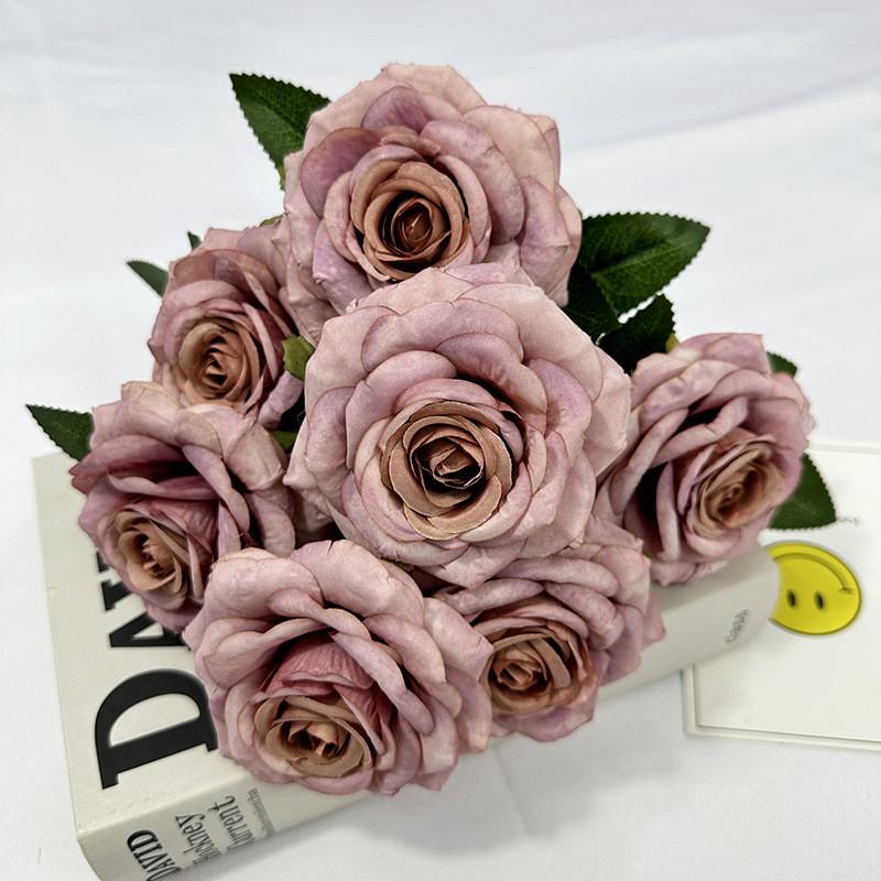 Rose Flower Artificial Wedding Hotel Restaurant Desktop Decoration Room Ornament
