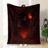 """Dunkle Fantasy-Sensemann mit Flammen Wandkunst Druck"Decke Flanell Überwurfdecke für Sofa, Bett, Reisen, Camping, Büro, Couch, Stuhl und Bett"""