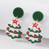 Women Christmas Tree Deer Snowman Drop Earrings Girls Christmas Gifts