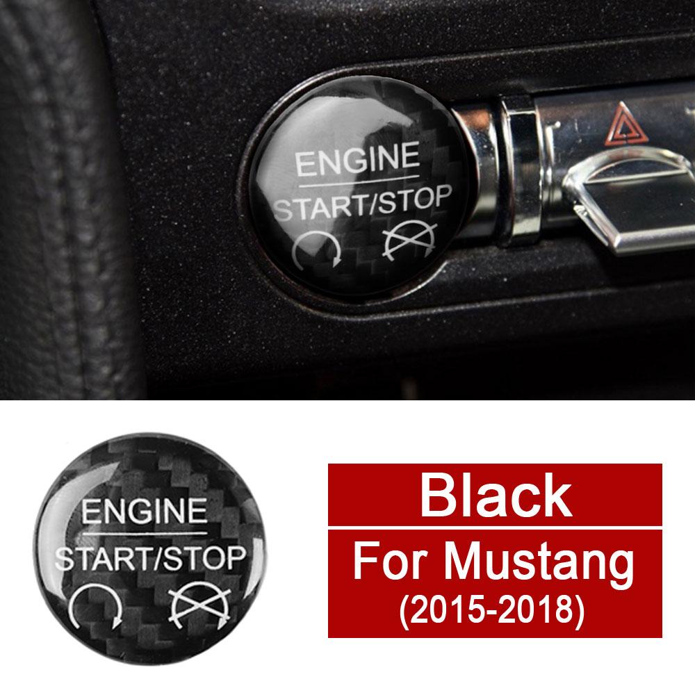 Dla Ford Mustang 2015 2016 2017 2018 samochód-styling rozruch silnika przycisk naklejka pokrywa prawdziwe włókno węglowe