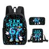 Fashion Novelty 67 Six Seven 3D Print 3pcs/Set Pupil School Bags Laptop Daypack Backpack Inclined Shoulder Bag Pencil Case