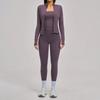 Fitness suit, polished zipper, casual suit, women's outdoor cycling, running sports three-piece set