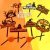 Cartoon Happy Halloween Cake Toppers Acrylic Cake Insertion Flag  Halloween Party Decoration