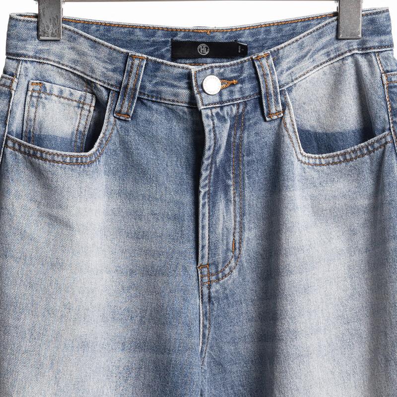 Tatu Women's 100% Cotton Washed Straight-Leg Jeans
