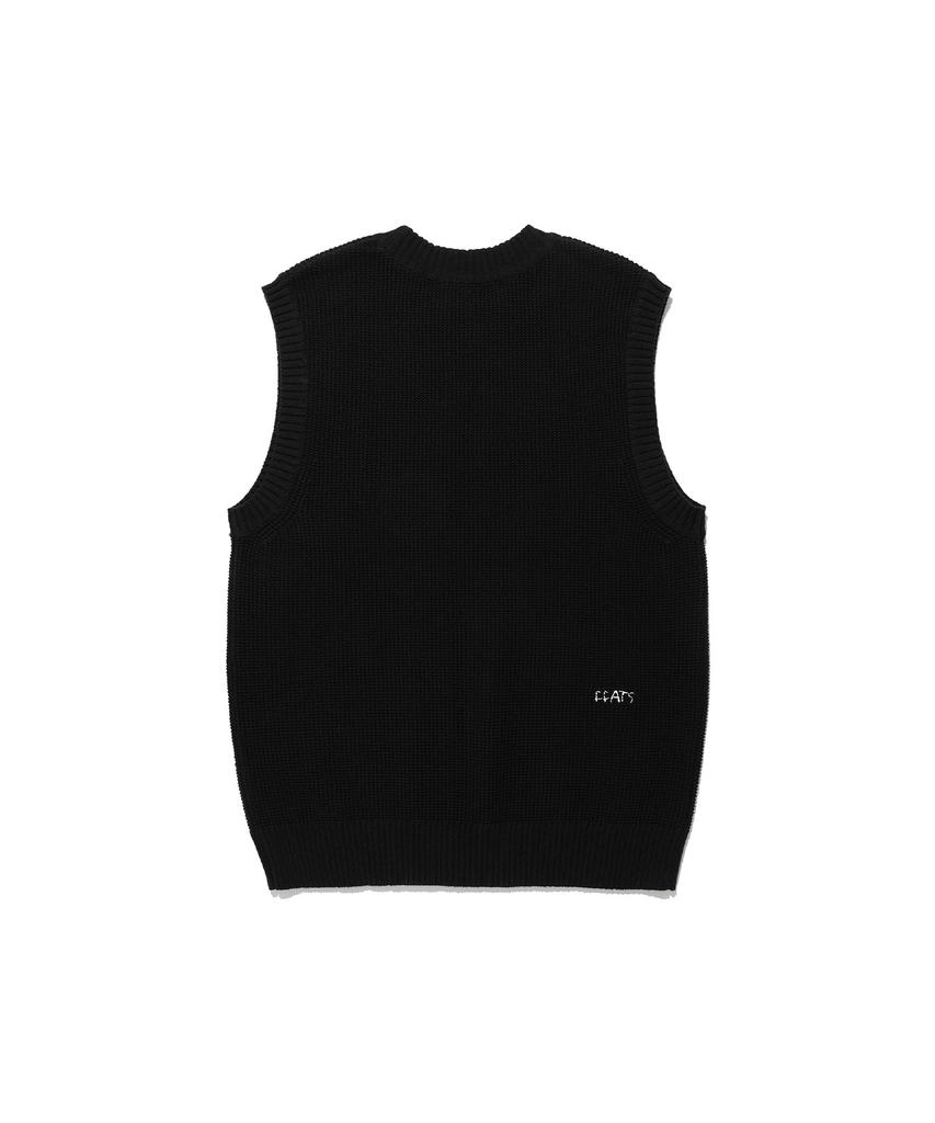 NICEGHOSTCLUB Ffats Waffle Knit Vest_Black(Ng2Esuk681A)
