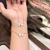 Xiaohongshu explosive Seiko micro-inlaid sweet bow necklace raw light luxury neck chain