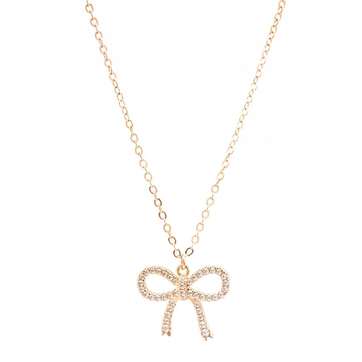 

Новое модное универсальное ожерелье-бант Ins Niche с подвеской High-end Collarbone Chain