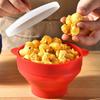Nuova Ciotola Pieghevole in Silicone per Popcorn Fatto in Casa, Secchiello Pieghevole per Popcorn al Microonde con Manico e Coperchio, Ciotole per Frutta e Cibo, Strumenti Fai-da-Te per la Cucina