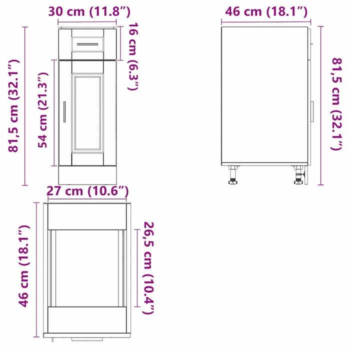 VidaXL Kitchen Cabinet Porto White Engineered Wood 853937