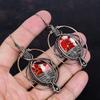 Kingman Red Mohave Copper Turquoise Earring Copper Wire Wrapped Earring Gemstone Handmade Earring Copper Wire Jewelry Designer Drop Earrings