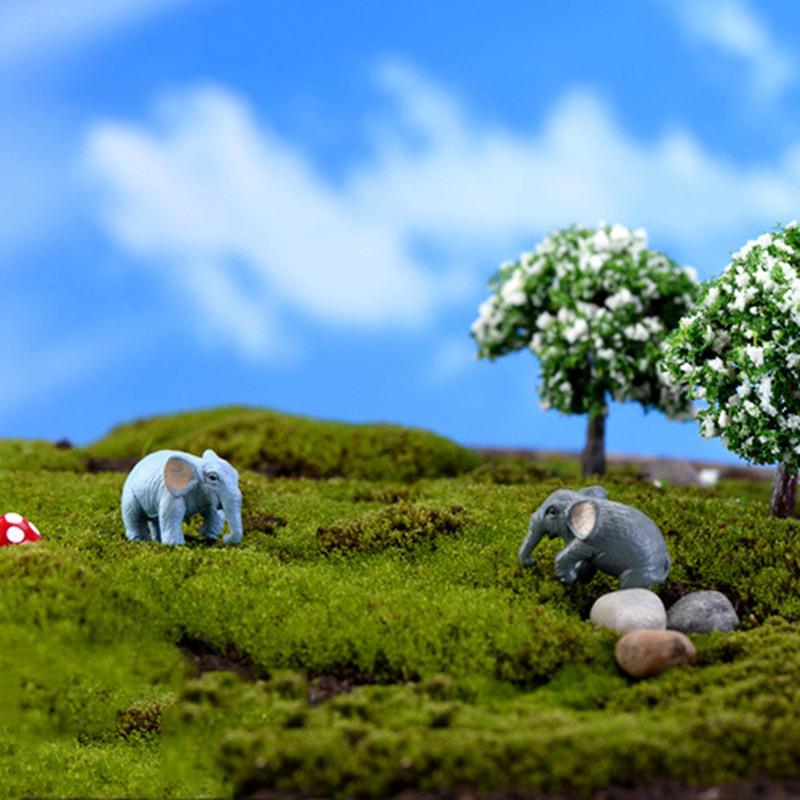 Mini Simulation Elephant Ornament DIY Micro Landscape Accessory Home Decor Ornament 5PC