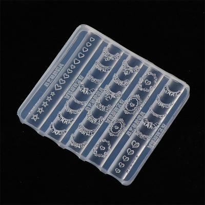 3D Lace Trim Nail Art Silicone Mold French Skirt Star Heart Pattern Stencils Templates Diy Carving Tools Manicure Accessories