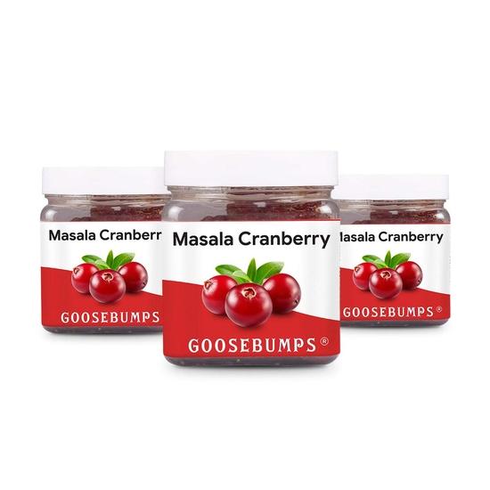 

Goosebumps Pickles Masala Cranberry|Dried Cranberry|Chatpata Cranberry Healthy Snack For Kids And Adults|(150G X 3 Packs),450 Gms