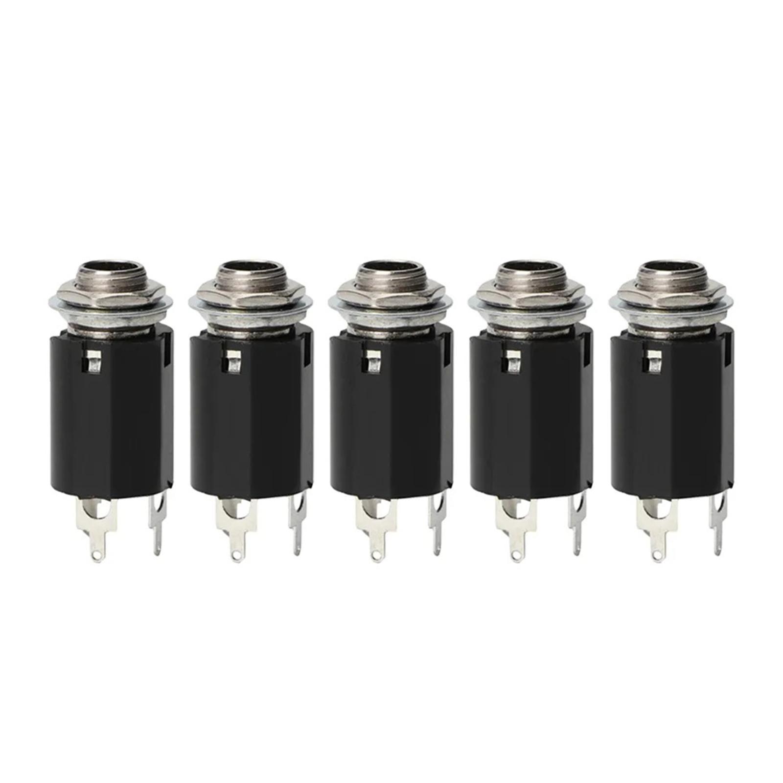 

5Pcs Guitar Output Jacks Socket Plug Output Input Jack Plate Socket Electric Guitar Pickup 6.35mm Output Jack Plate