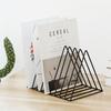 Book Storage Rack Desktop Iron Bookshelf Vinyl Records Holder Newspaper Magazines Stand Stationary Organizer Display Shelf Home