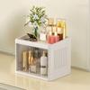 Transparent Cosmetics Storage Box Flat Cover Double Door Storage Box Storage Rack  Bedroom