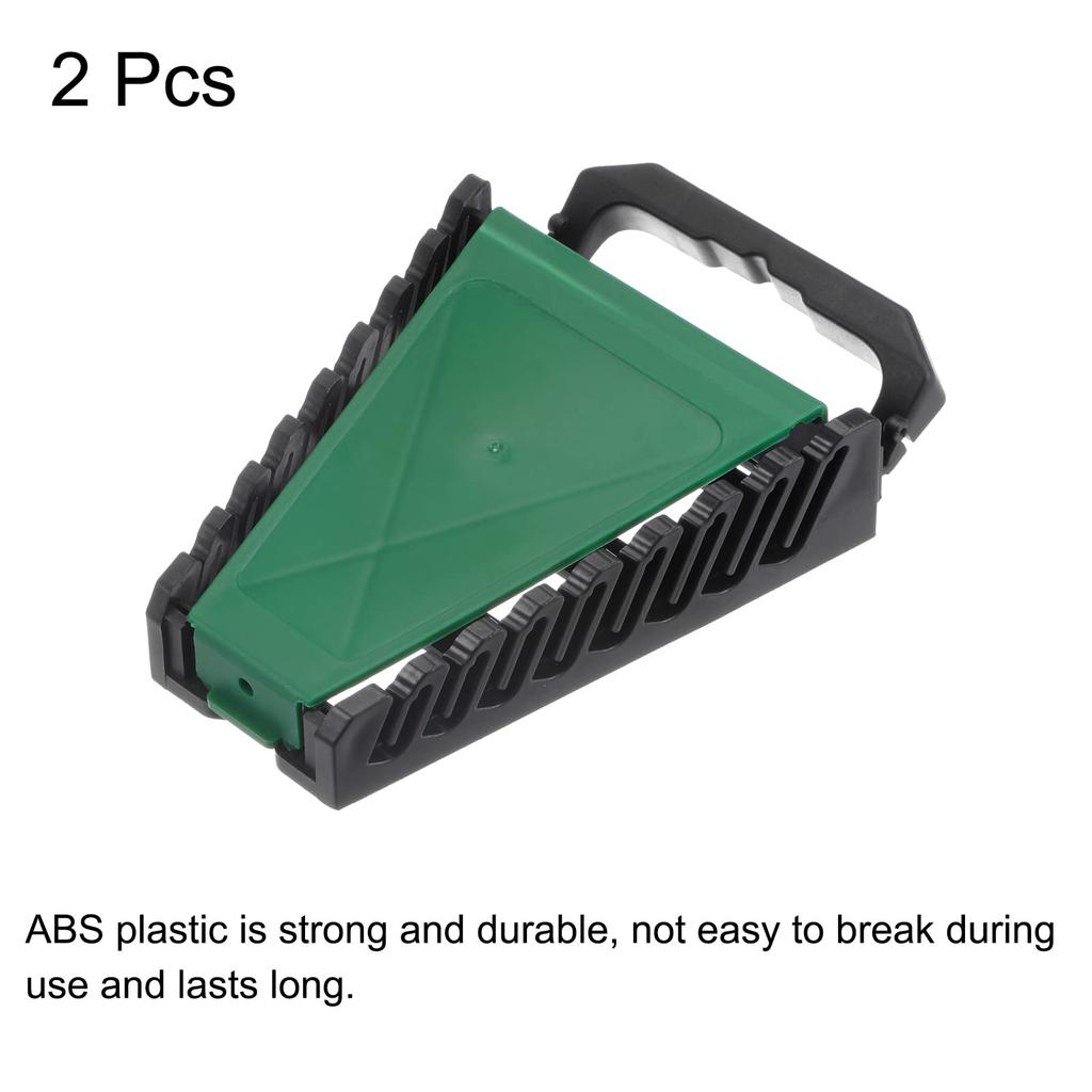 Uxcell Wrench Wrench Wrench ABS Plastic Tool Holder with 150mm X Pack of 2 Organizer, Rack, Holder, 8-Slot Handle, 120mm,