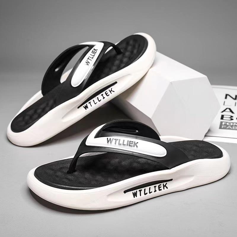 Fashion Whoholl Women Letter Slippers Beach Slides Solid Color Mens Thick Sole Indoor Bathroom Anti Slip Shoes Summer Couple Sandals 45