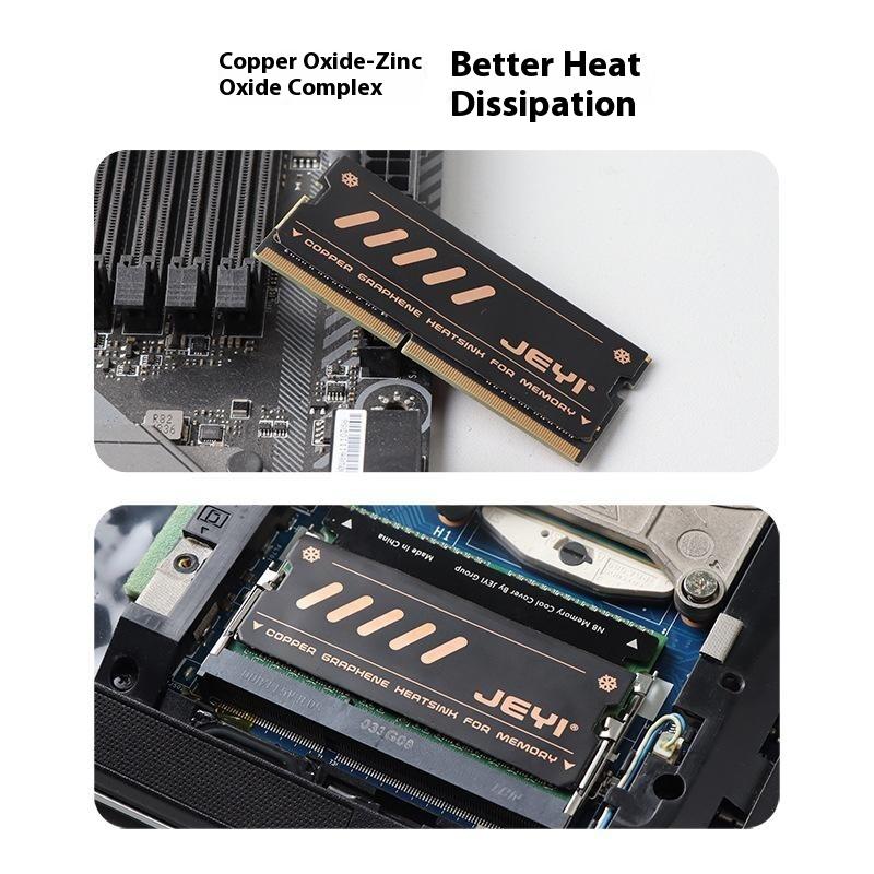 JEYI NB-CG 2PCS Memory Heatsink Copper Graphene Cooling Heatsink for DDR4/DDR5 Notebook Laptop Memory