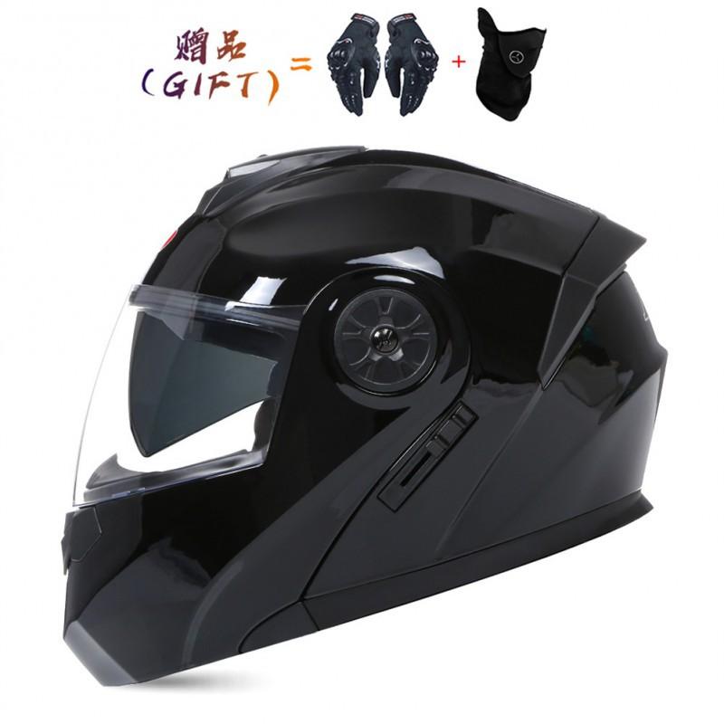 BLD Electric Bicycle Helmet Motorcycle Full Double Lens Exposed Universal Riding All Seasons XL(61-62)