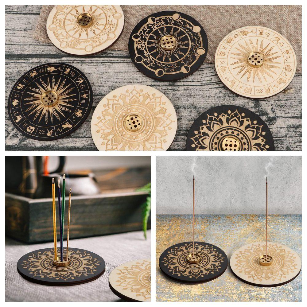 Wood Incenses Holder 10cm with 9 Different Holes Aroma Stand Room Fragrance Accessories Incense Stick Holder Home Supplies