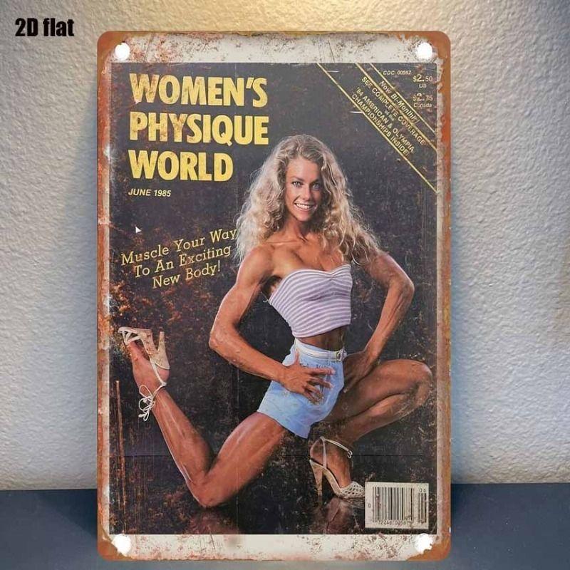 Gym Motivation Metal Tin Sign Fitness Weightlifting Dumbbell Wall Art Decor Home Gym Garage Man Cave Poster Painting