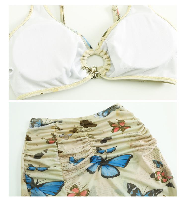 Plus Size Sexy Four-Piece Swimsuit: Chubby Girl Long Dress-Style Split Bikini for Hot Spring Vacation
