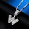 Rock Sugar Letter Pendant, Hip Hop Copper Inlaid Zircon Trend Personality 26 English Letter Pendant Necklace