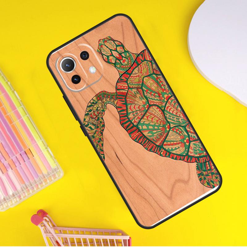 Turtle Wood Pattern Cover For Xiaomi 14T Pro 11T 12T 13T 13 14 Ultra POCO X7 Pro X3 X5 F3 F5 F6 M6 X6 Pro Case