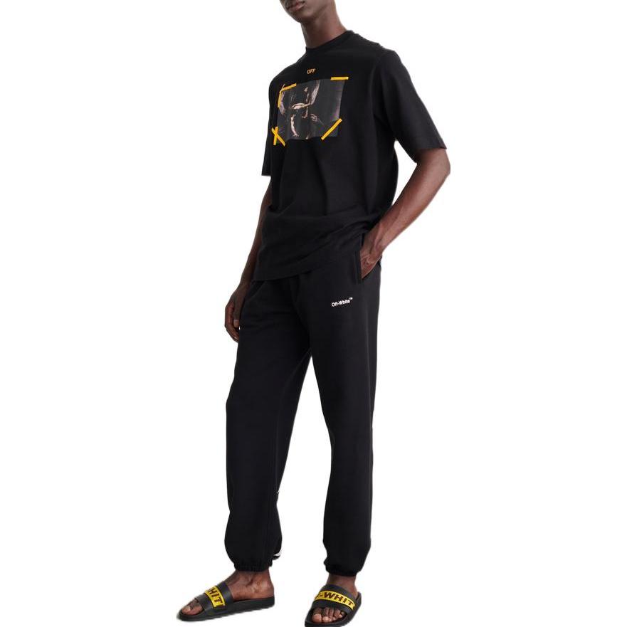 Off-White Diag Arrow Caravaggio Mercy Skate Tee Black/White Men Tops OMAA119C99JER0061001