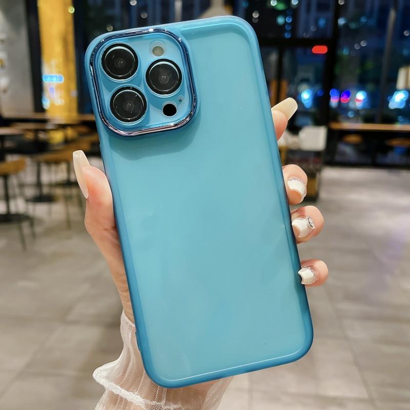 Color Clear Lens Flim Protect Case for iPhone 16 Plus 15 14 13 12 Pro Max 11 Shockproof Slim Tpu Soft Phone Cover