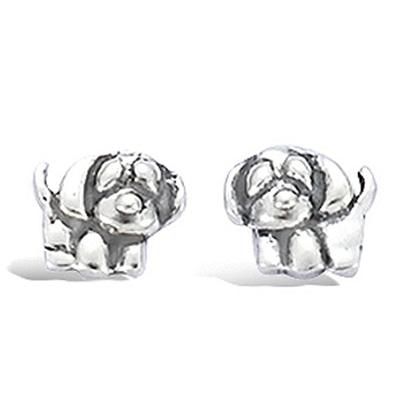 [F6188] - Silberohrringe 'P'tit Chien' Silber (rhodiniert) - 7x6 mm