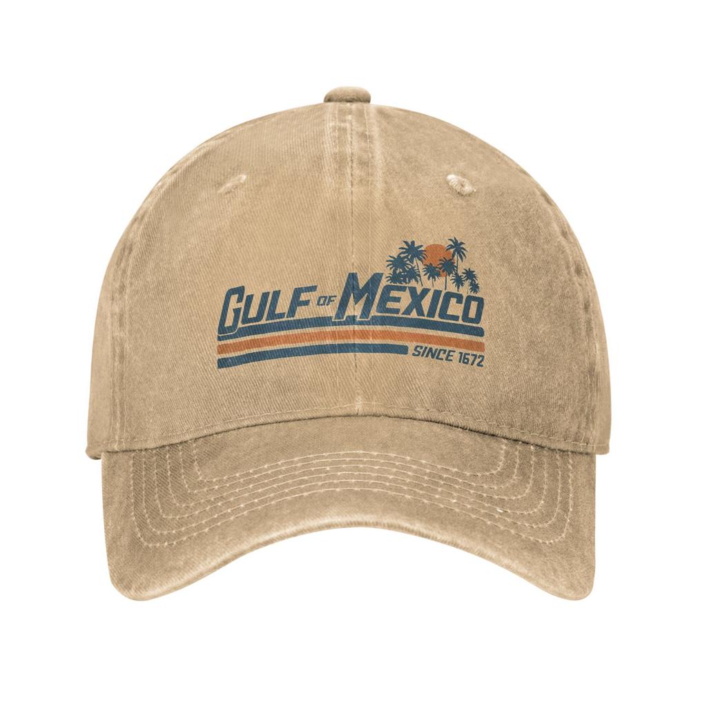 Gulf of Mexico Since 1672 Baseball Cap Vintage Distressed Denim   Cap Unisex Outdoor Travel Adjustable Fit Caps Hat