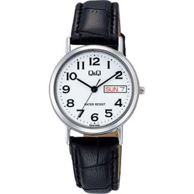 Unisex A203-304 ( Watch Q&Q Day-Date) Round Watch Black Analog