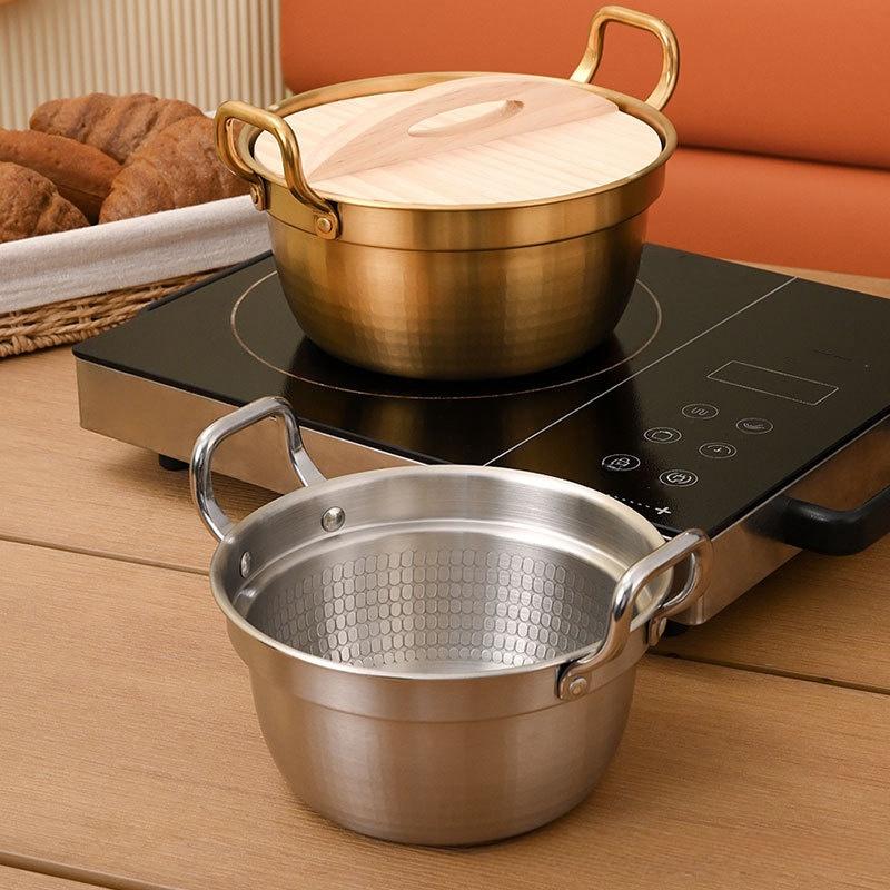 Korean Ramen 20CM Noodle Pot Double Handle Household Ramen Pot Ramen Bowls Kitchen Cooking Tools Kitchen Supply