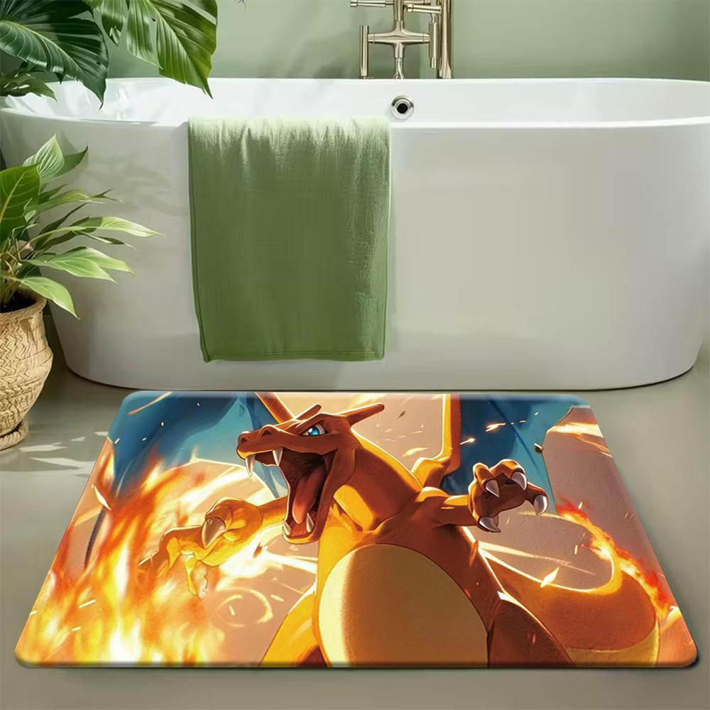 Pokemon Gengar Van Gogh Starry Night Art Print Non-slip Doormat, Soft Absorbent Floor Rug for Home Decor 40x60cm