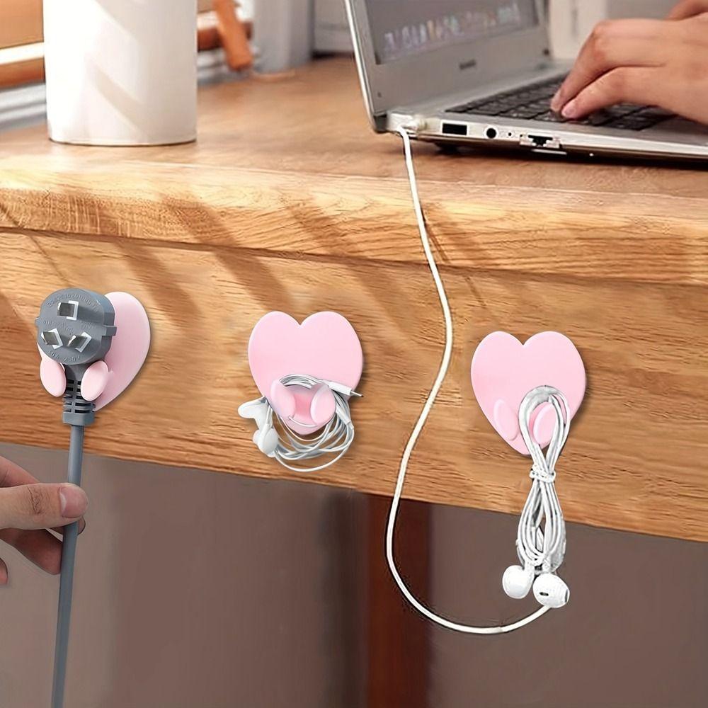 

Wall-mounted Plug Hanging Hook Heart Shape Key Holder Cute Love-Heart Plug Hook Bedroom