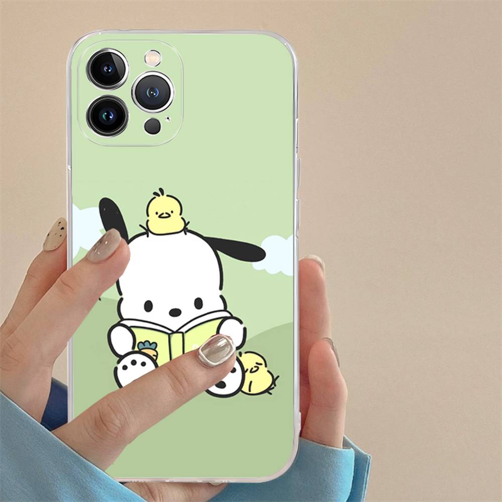 

Cute P-Pochacco Transparent Soft Phone Case For iPhone 15 12 14 16 17 13 Plus 11 Pro Max 13 Pro iPhone 17pro max