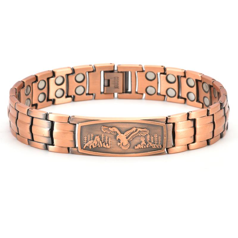 Eagle Double-Row Magnetic Red Copper Men's Bracelet
