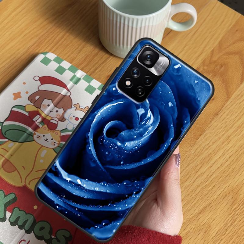 Blue Rose Art Case For Xiaomi Redmi Note 14 Pro 13 12 11 10 15 Pro Plus Redmi 15 C 13 10C 12C 13C 14C Cover