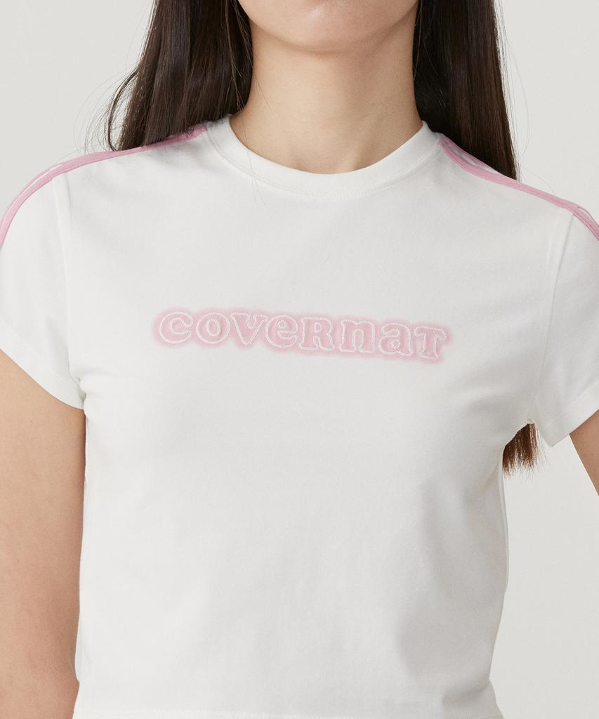 COVERNAT WOMAN Baby Fit Cooper Logo T-Shirt White