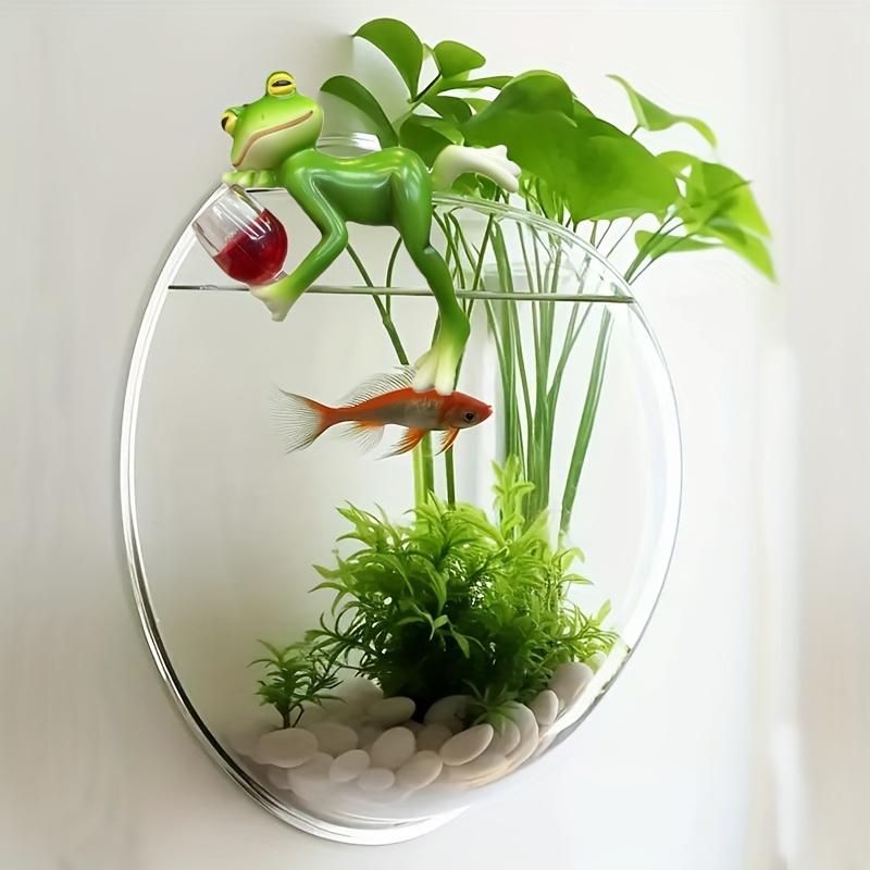 Frog Basin Hanging Flower Pot Edge Hanging Decorative Glass Fish Tank Pendant Outdoor Courtyard Simulation Animal Resin Ornament