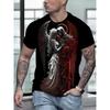Modisches Herren-Rundhals-Kurzarm-3D-Casual-Farbprint-Casual-Kurzarm-Rundhals-T-Shirt