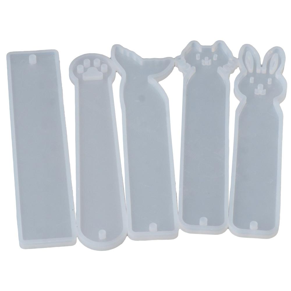 

5 Pack Crafts Making Cat Claw Silicone Bookmark Mold Rabbit Rectangle Bookmark Resin Mold Cat Fishtail DIY Bookmark Art золотой