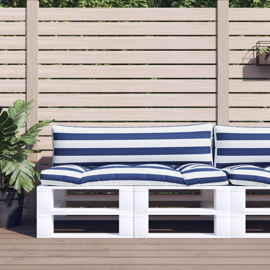 Palette Cushions 2 Pcs Blue & White Striped Oxford Fabric